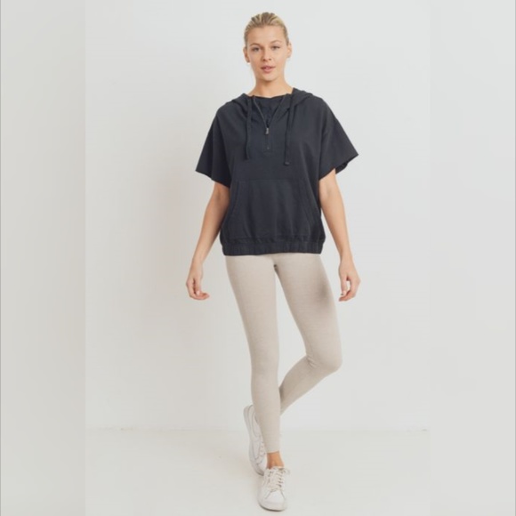 Ribbed Track Seamless Melange Highwaist Leggings - Picture 7 of 8